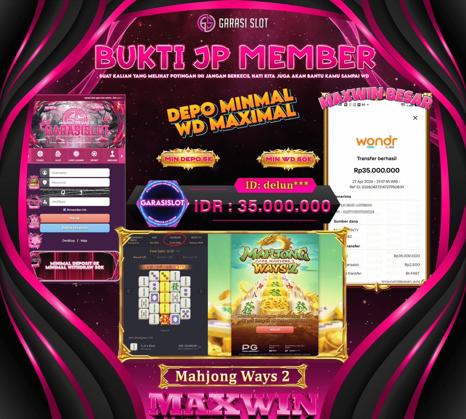 GARASISLOT Bukti Kemenangan Mahjong Ways 2