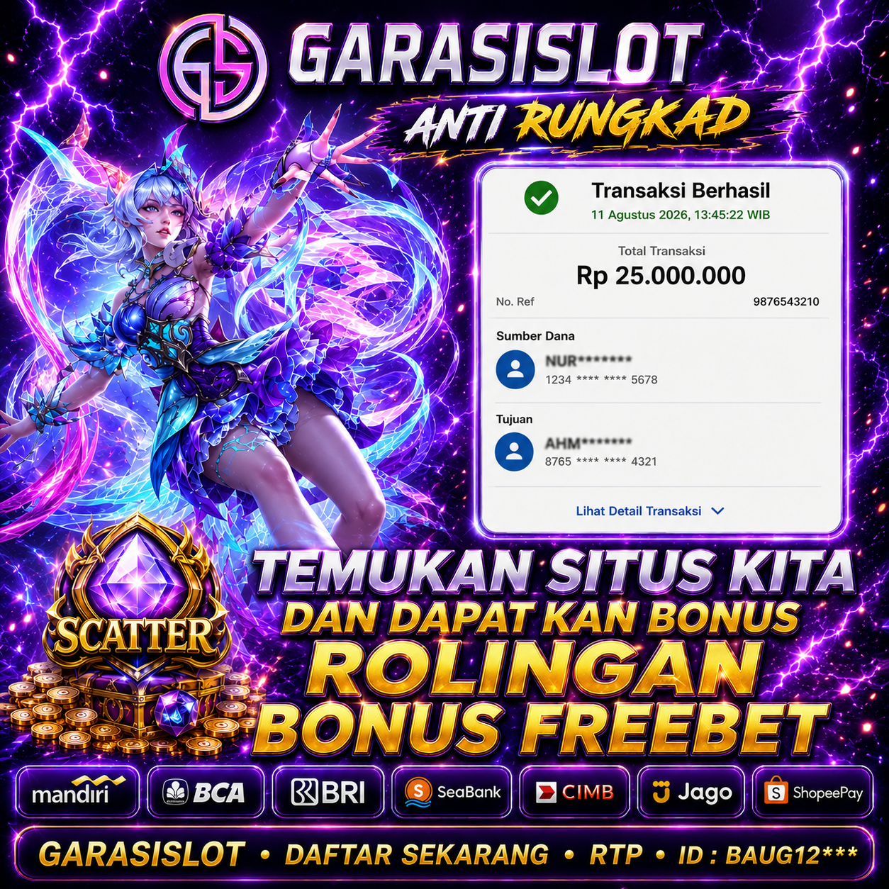 GARASISLOT Bukti Kemenangan bermain di salah satu provider pg soft Mahjong Ways